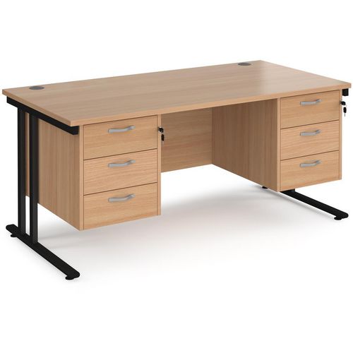 Dams International Desk MC16P33KB 1,600 x 800 x 725 x 800 - 990 mm