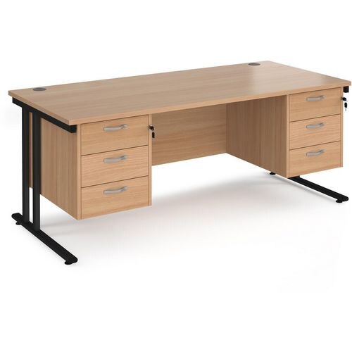 Dams International Desk MC18P33KB 1,800 x 800 x 725 x 800 - 990 mm