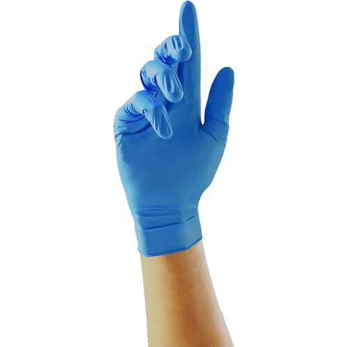 UNICARE Disposable Gloves Nitrile Non-powdered Large (L) Blue Pack of 100