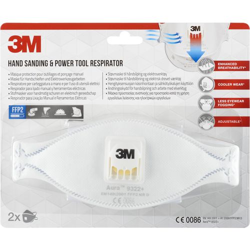 3M Respirator White Pack of 2