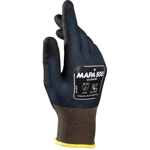 Mapa Professional Ultrane 500 Non-Disposable Handling Gloves Nitrile Size 8 Black