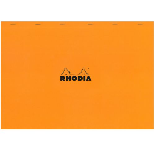 Rhodia Notepad 38200C A3+ Squared Stapled Top Bound Cardboard Soft Cover Orange Perforated 160 Pages