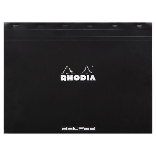 Rhodia Notepad 38559C A3+ Dotted Stapled Top Bound Cardboard Soft Cover Black Perforated 160 Pages