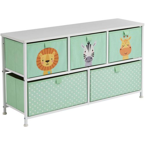 Liberty House Toys Storage Chest 5L-206-JUN Steel and Fabric 2+ 1,000 (W) x 300 (D) x 550 (H) mm Green