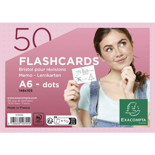 Exacompta Index Cards 10355E A6 Pink 10.5 x 14.8 x 1.3 cm Pack of 19