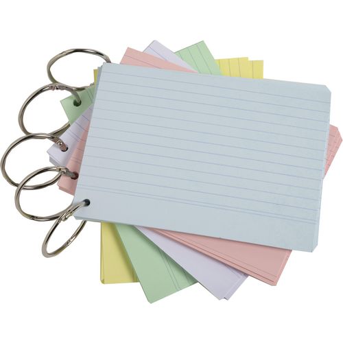 Exacompta Index Cards 10330E A7 Assorted 7.4 x 10.5 x 1.3 cm Pack of 19