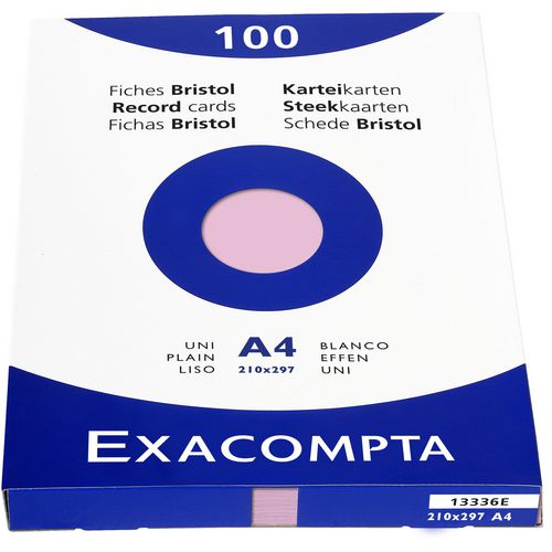 Exacompta Index Cards 13336E A4 Pink 21.3 x 30 x 2.5 cm