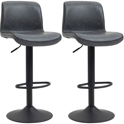 HOMCOM 2 Seat stool Dark Grey PU Leather 420 x 510 x 850 mm