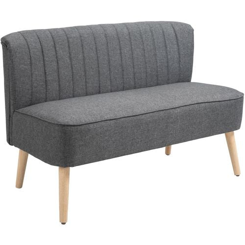 HOMCOM Loveseat Grey 5056602935207 1,170 x 565 x 770 mm