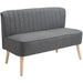 HOMCOM Loveseat Grey 5056602935207 1,170 x 565 x 770 mm