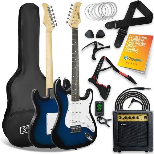 3rd Avenue Junior Electric Guitar Blueburst Set