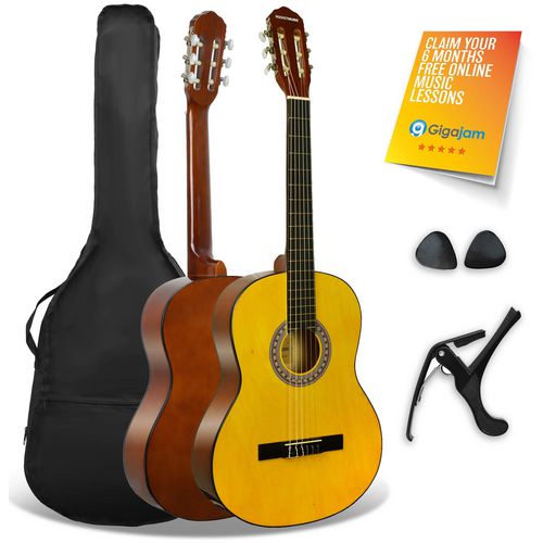 3rd Avenue Rocket Classical Guitar Full Size Natural Set