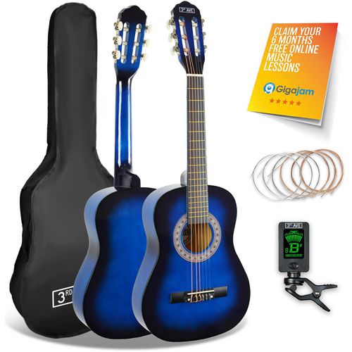 3rd Avenue Classical Guitar 1/2 Size Blueburst Set