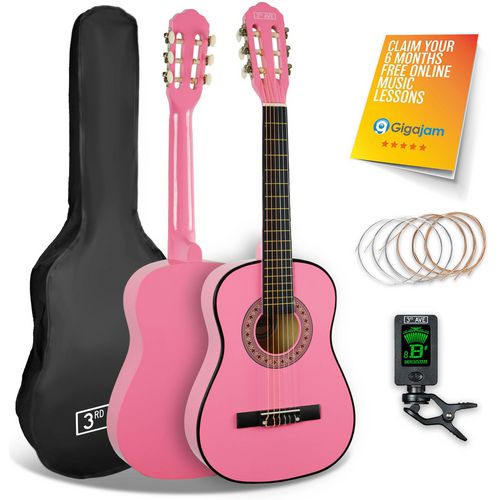 3rd Avenue Classical Guitar Pink 1/2 Size Set