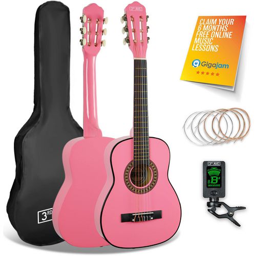 3rd Avenue Classical Guitar 1/4 Size Pink Set