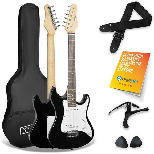 3rd Avenue Rocket Electric Guitar Series 3/4 Black Set