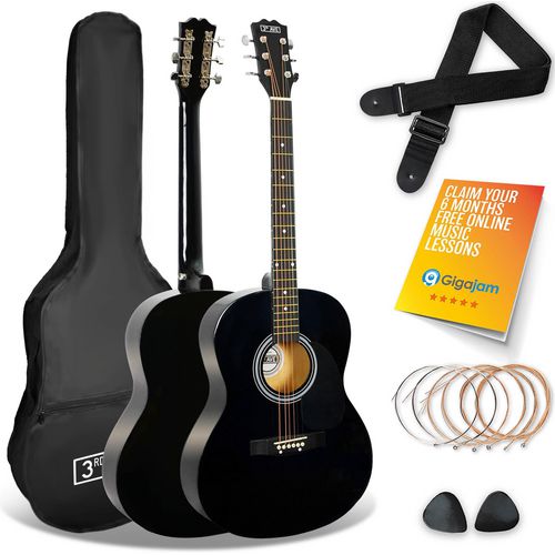 3rd Avenue Acoustic Guitar Black Set