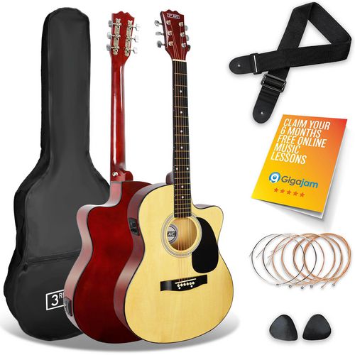 3rd Avenue Electro-Acoustic Guitar Cutaway Natural Set