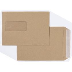 Viking Envelope Window C5 229 (W) x 162 (H) mm Peel and Seal Brown 90 gsm Pack of 500