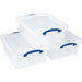 Really Useful Box Storage Box 23.5 L Transparent PP (Polypropylene) 39.5 x 50 x 19.5 cm Pack of 3