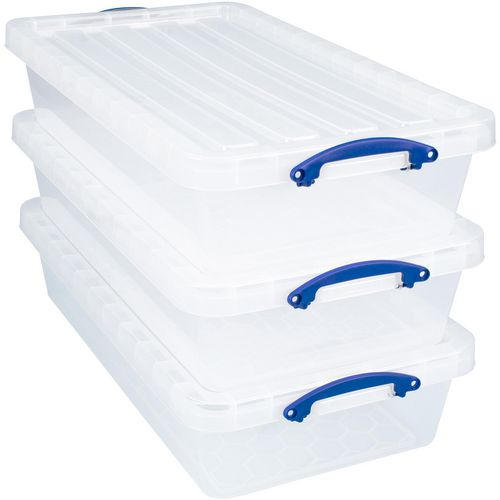 Really Useful Box Storage Box 41C-PK3CB 41 L Transparent PP (Polypropylene) 44 x 82 x 18 cm Pack of 3