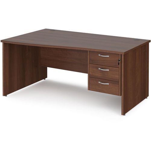 Dams International Maestro 25 Height Adjustable Wave Desk Walnut Wood 1,600 x 725 mm x 800 - 990 mm