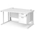 Dams International Wave Desk MCM14WLP2WHWH 1,400 x 725 x 800 - 990 mm