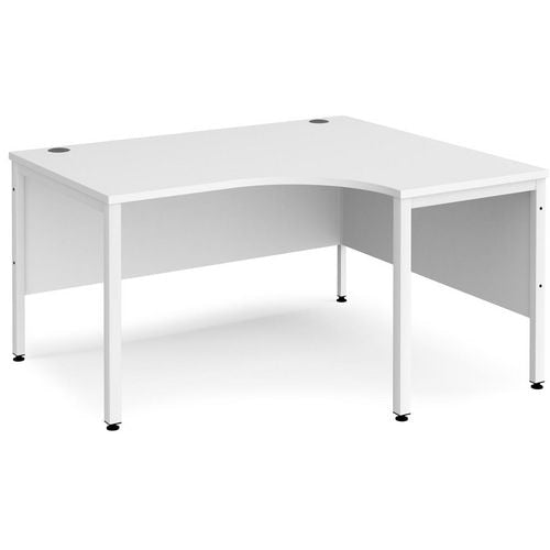 Dams International Right Hand Ergonomic Desk MB14ERWHWH 1,400 x 1,200 x 725 mm