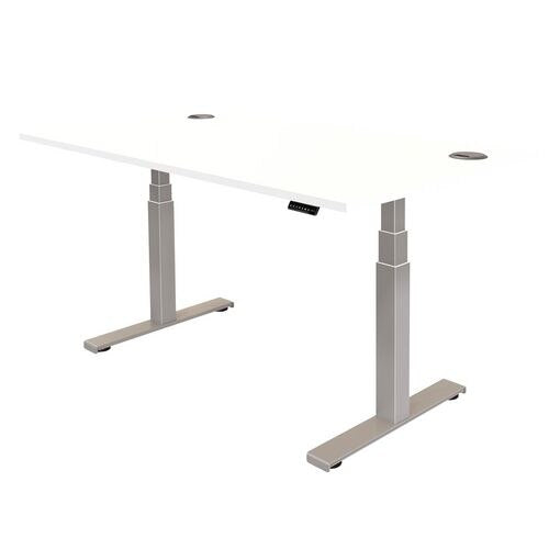 Fellowes Sit Stand Desk 9787601 Silver, White 1,260 mm x 640 - 1260 mm