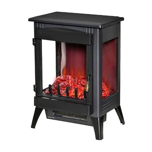 HOMCOM Electric Fireplace ABS (Acrylonitrile Butadiene Styrene), Steel, Tempered Glass UK