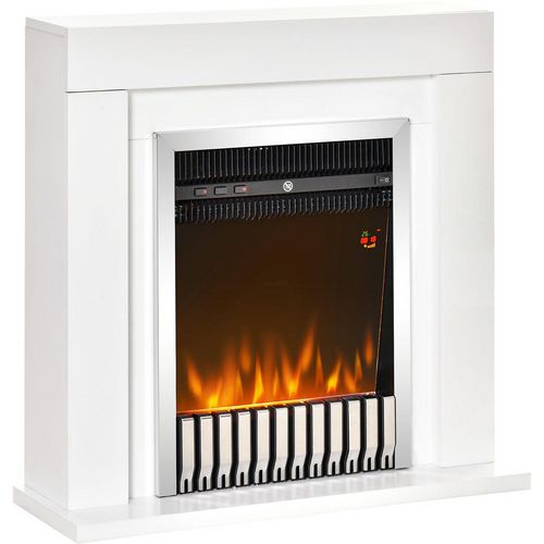 HOMCOM Electric Fireplace Steel, Tempered Glass, MDF (Medium-Density Fibreboard) UK