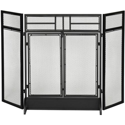 HOMCOM Fireplace Screen Metal UK