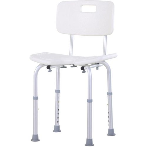 HOMCOM Shower Stool Plastic White