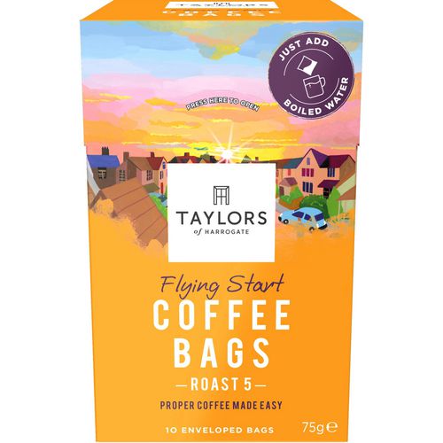 Taylors of Harrogate Caffeinated Coffee Ground Dark choclate, Hazelnut Pack of 10