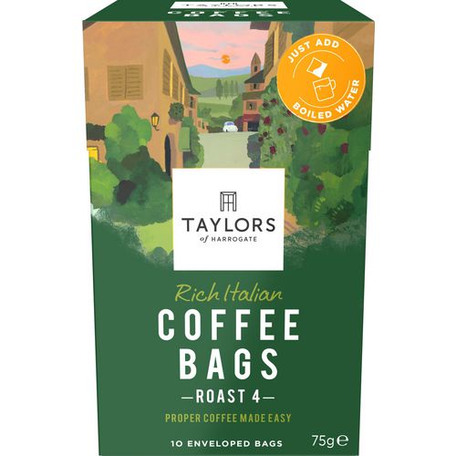 Taylors of Harrogate Caffeinated Coffee Ground Dark choclate, Almond Pack of 10