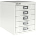 Bisley MultiDrawer Steel Desktop Drawers 5 Drawers No 279 x 380 x 325 mm Traffic White