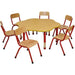 Profile Education Table KB4-ML211-05 Red 900 (W) x 1,200 (D) x 620 (H) mm