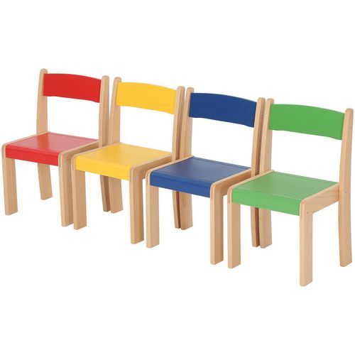 Profile Education Chair STCHMIX1 Wood Multicolour Pack of 4