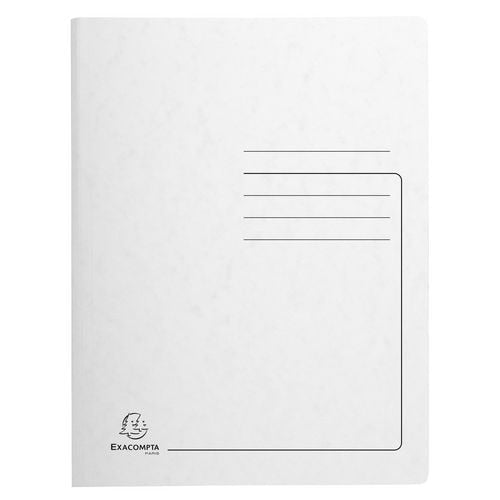 Exacompta Metal Spring File 240226E White Mottled Pressboard Pack of 25