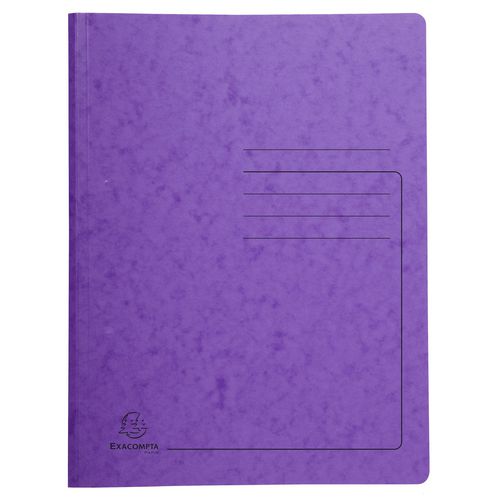 Exacompta Metal Spring File 240228E Purple Mottled Pressboard Pack of 25