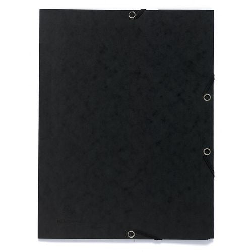 Exacompta 3 Flap Folder 55401E Black Mottled Pressboard Pack of 25