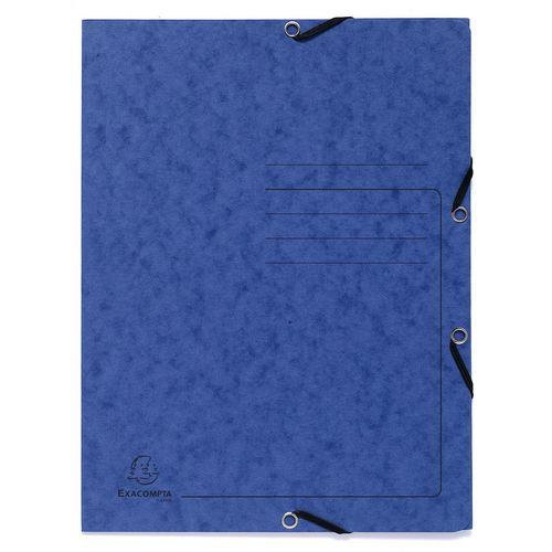 Exacompta 3 Flap Folder 55402E Blue Mottled Pressboard Pack of 25