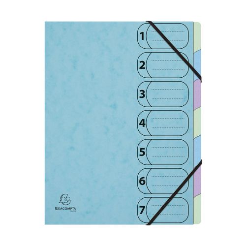 Exacompta Aquarel Multipart File Harmonika 56560E A4 Mottled Pressboard Assorted 24 (W) x 0.4 (D) x 32 (H) cm Pack of 8