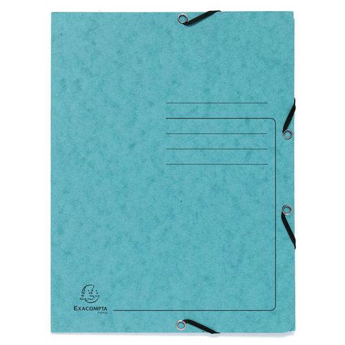 Exacompta 3 Flap Folder 55422E Turquoise Mottled Pressboard Pack of 25