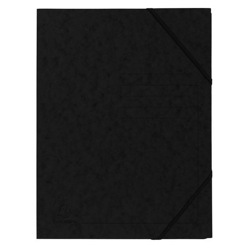 Elastic Folder Exacompta 555411E Mottled Pressboard Rubber Band 24 (W) x 0.3 (D) x 32 (H) cm Black Pack of 25