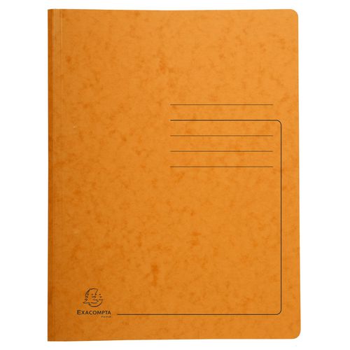 Exacompta Metal Spring File 240224E Orange Mottled Pressboard Pack of 25