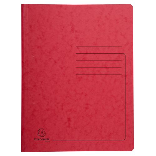 Exacompta Metal Spring File 240225E Red Mottled Pressboard Pack of 25