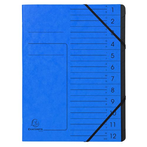 Exacompta Multipart File 541201E A4 Mottled Pressboard Blue 24.5 (W) x 1 (D) x 32 (H) cm Pack of 10