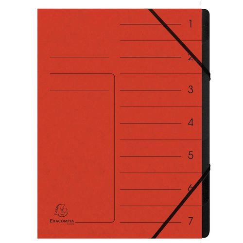 Exacompta Multipart File 541705E A4 Mottled Pressboard Red 24.5 (W) x 0.5 (D) x 32 (H) cm Pack of 10