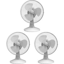 igenix Desk Fan FANPK07 Non Height Adjustable Main 25 W Plastic White 2 21.5 x 27.5 x 38 cm Pack of 3